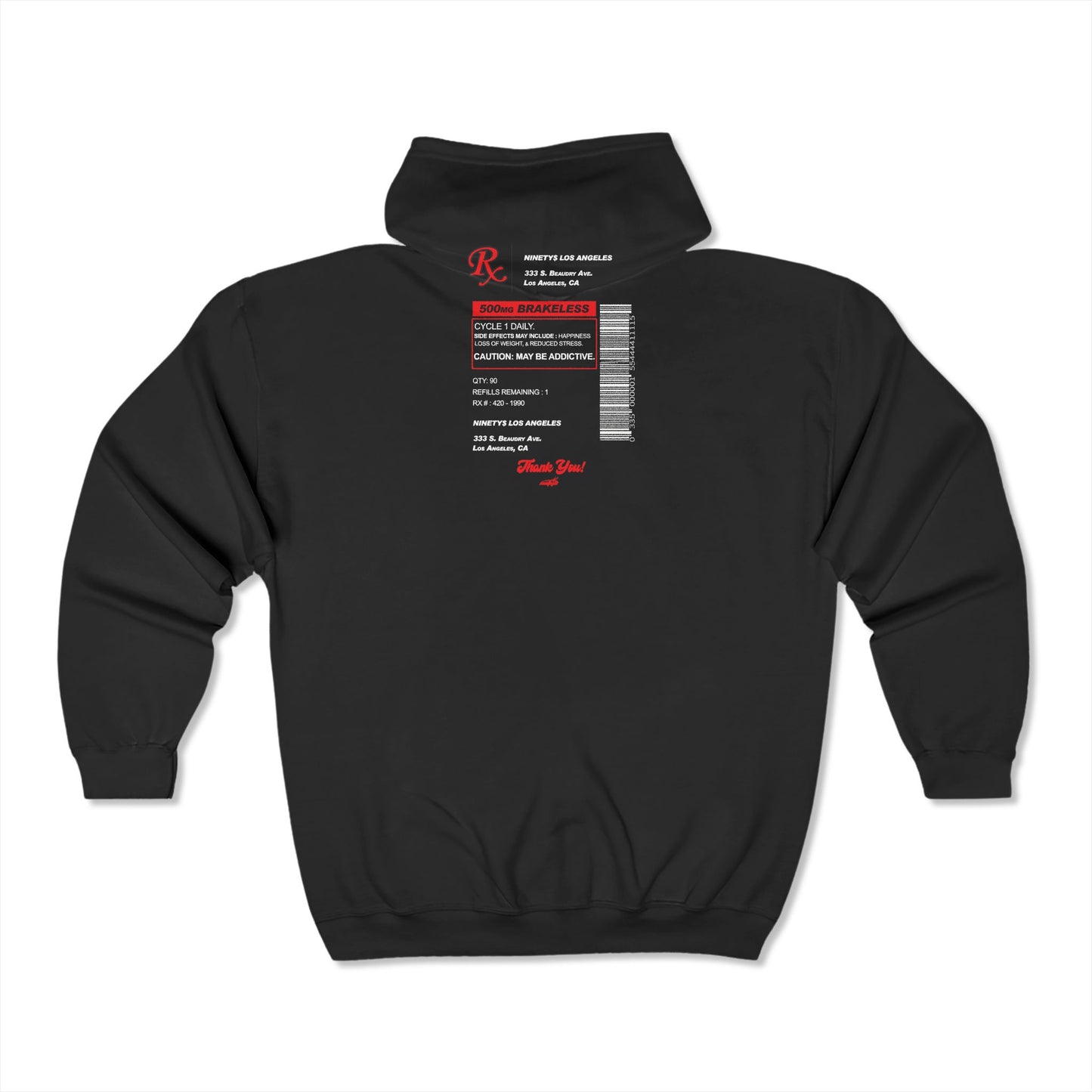 500 MG PRESCIPTION - ZIP UP HOODIE